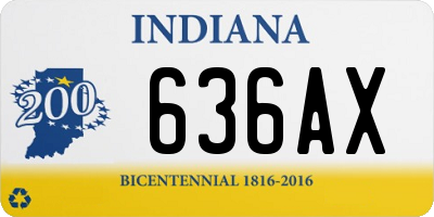 IN license plate 636AX