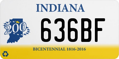 IN license plate 636BF