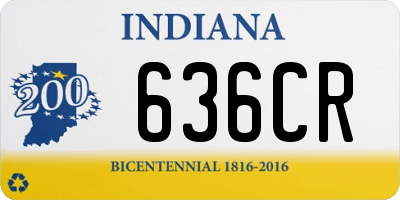 IN license plate 636CR