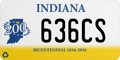 IN license plate 636CS