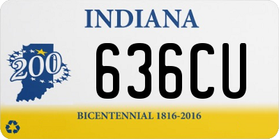 IN license plate 636CU