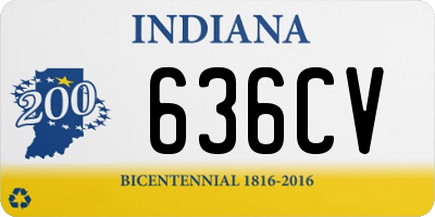 IN license plate 636CV