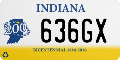 IN license plate 636GX