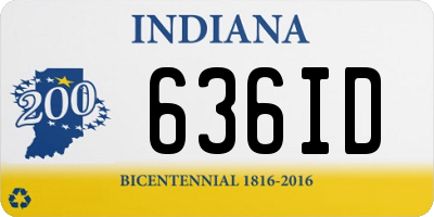 IN license plate 636ID