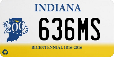 IN license plate 636MS