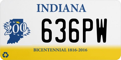 IN license plate 636PW