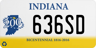 IN license plate 636SD