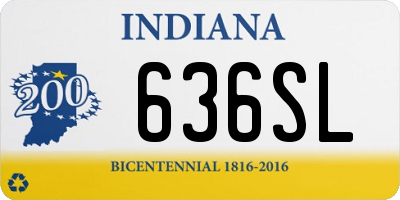 IN license plate 636SL