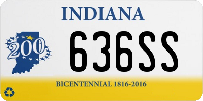 IN license plate 636SS