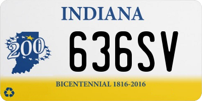 IN license plate 636SV