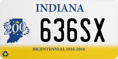 IN license plate 636SX