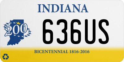 IN license plate 636US