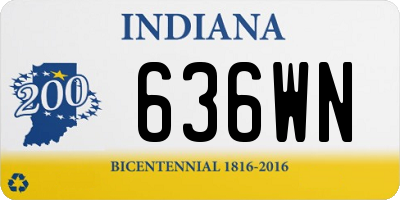 IN license plate 636WN