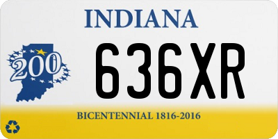 IN license plate 636XR