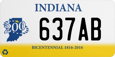 IN license plate 637AB