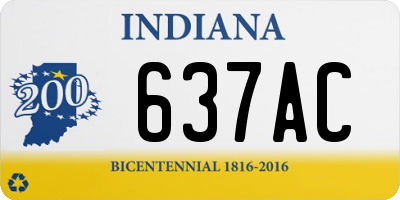 IN license plate 637AC