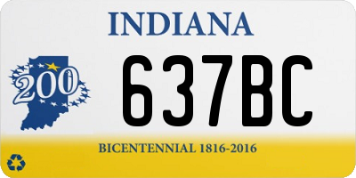 IN license plate 637BC