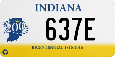 IN license plate 637E