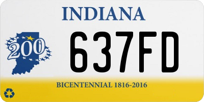 IN license plate 637FD