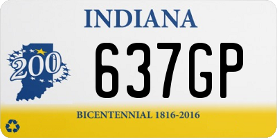 IN license plate 637GP