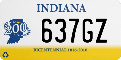 IN license plate 637GZ
