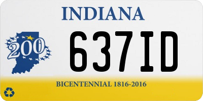 IN license plate 637ID