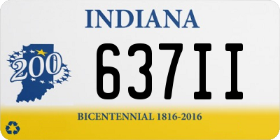 IN license plate 637II