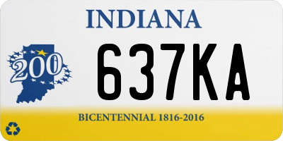 IN license plate 637KA