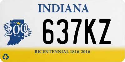 IN license plate 637KZ