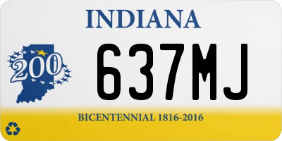 IN license plate 637MJ