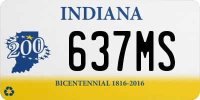 IN license plate 637MS