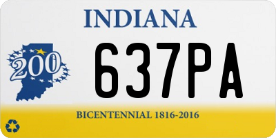 IN license plate 637PA