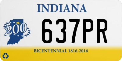 IN license plate 637PR