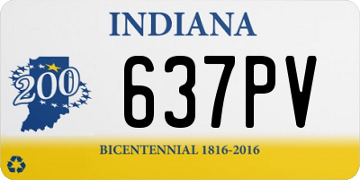 IN license plate 637PV