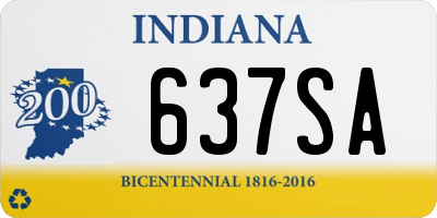 IN license plate 637SA