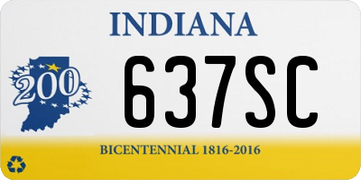 IN license plate 637SC