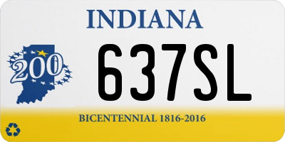 IN license plate 637SL