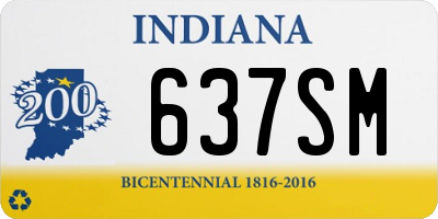 IN license plate 637SM