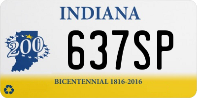 IN license plate 637SP