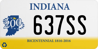 IN license plate 637SS