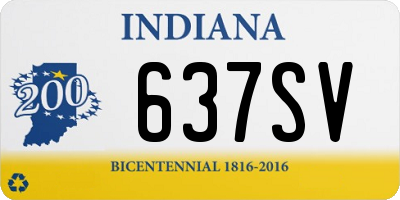 IN license plate 637SV