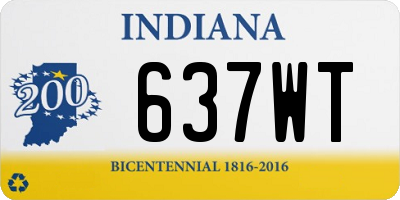 IN license plate 637WT