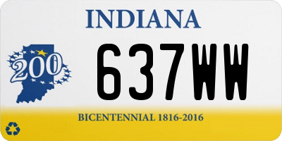 IN license plate 637WW