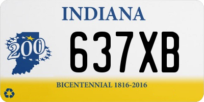 IN license plate 637XB