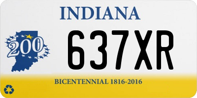 IN license plate 637XR