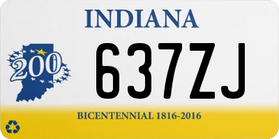 IN license plate 637ZJ