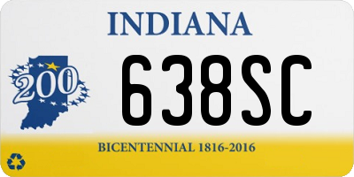 IN license plate 638SC