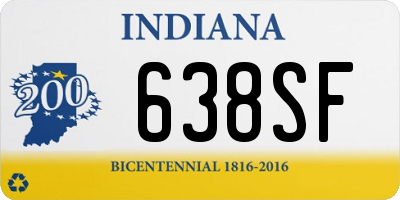 IN license plate 638SF