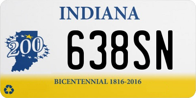 IN license plate 638SN