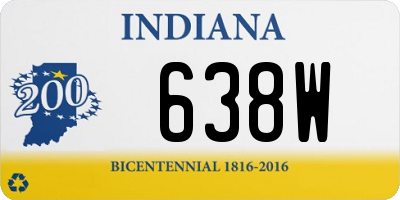 IN license plate 638W